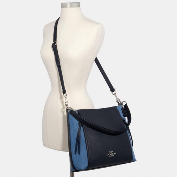 Coach Handbags - NWT Coach Marlon Hobo Leather Denim Navy Handbag